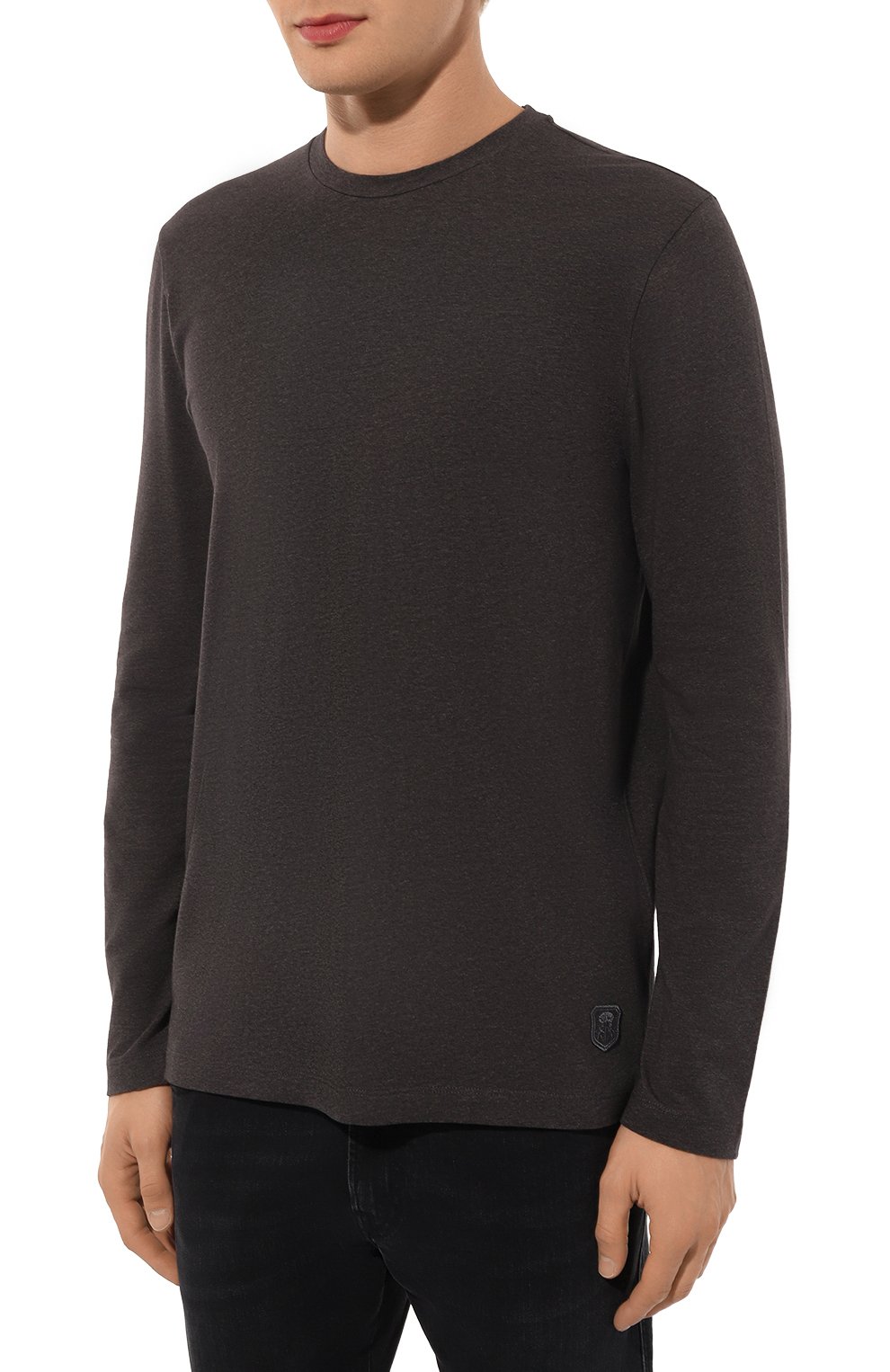 Хлопковый лонгслив CORNELIANI темно-серого цвета по цене 17550 руб., арт. 94G581-9425040, фото 3 Хлопковый лонгслив CORNELIANI, арт. 94G581-9425040, фото 3