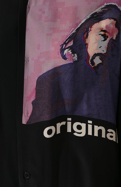 Рубашка из вискозы YOHJI YAMAMOTO черного цвета по цене 79950 руб., арт. NN-B86-821, фото 5 Рубашка из вискозы YOHJI YAMAMOTO, арт. NN-B86-821, фото 5
