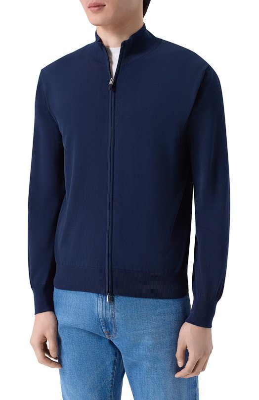 Хлопковый кардиган Canali C0022/MK02459 Синий  C0022/MK02459 Фото 3