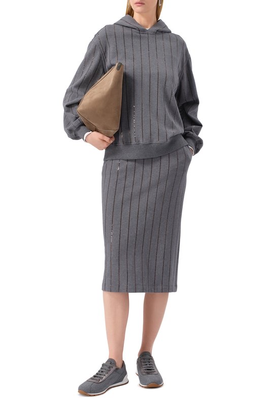 Текстильные кроссовки Brunello Cucinelli MZ26G3031P Серый  MZ26G3031P Фото 2