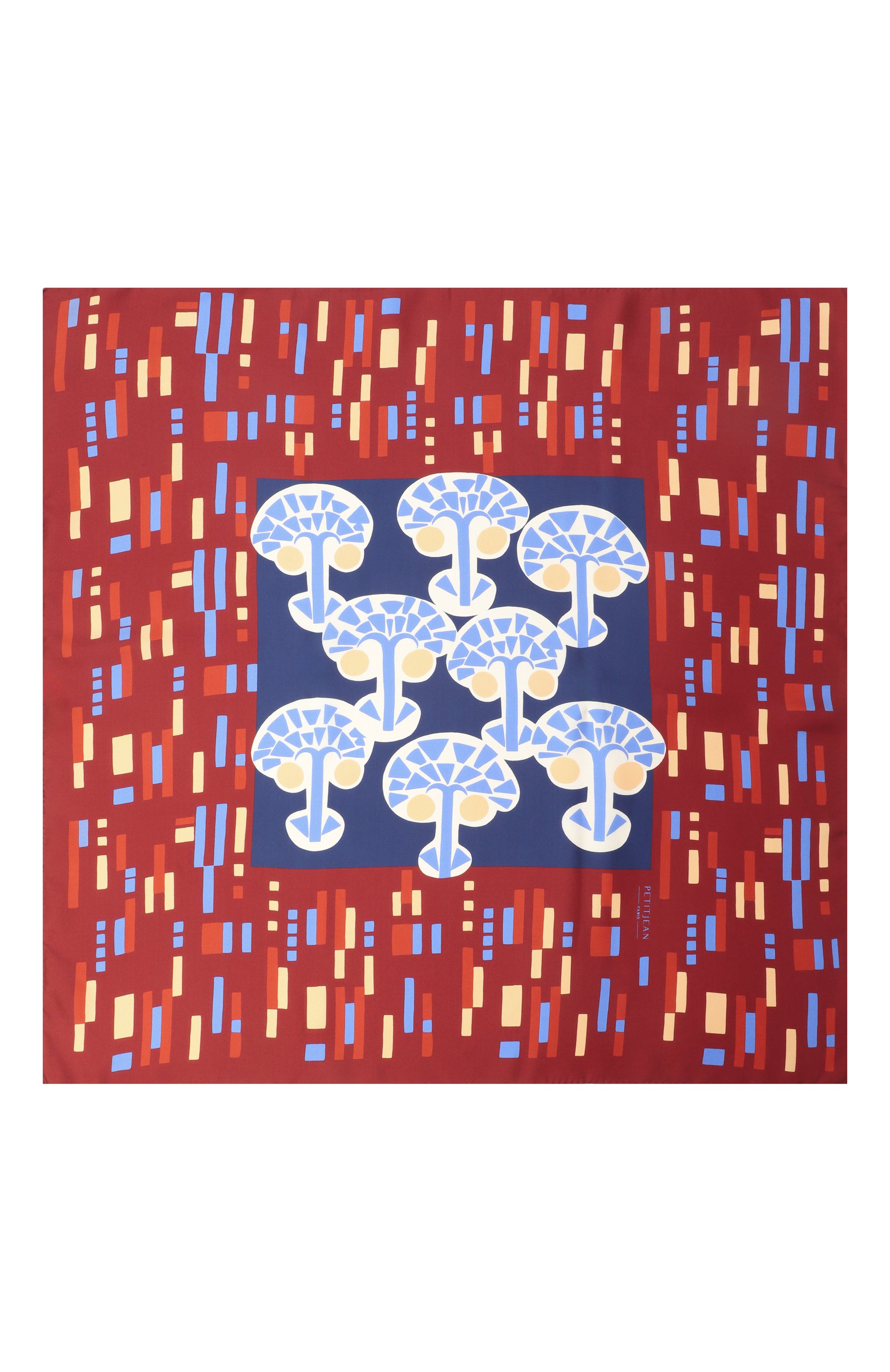 Шелковый платок PETITJEAN PARIS бордового цвета по цене 32000 руб., арт. 15C14, фото 4 Шелковый платок PETITJEAN PARIS, арт. 15C14, фото 4