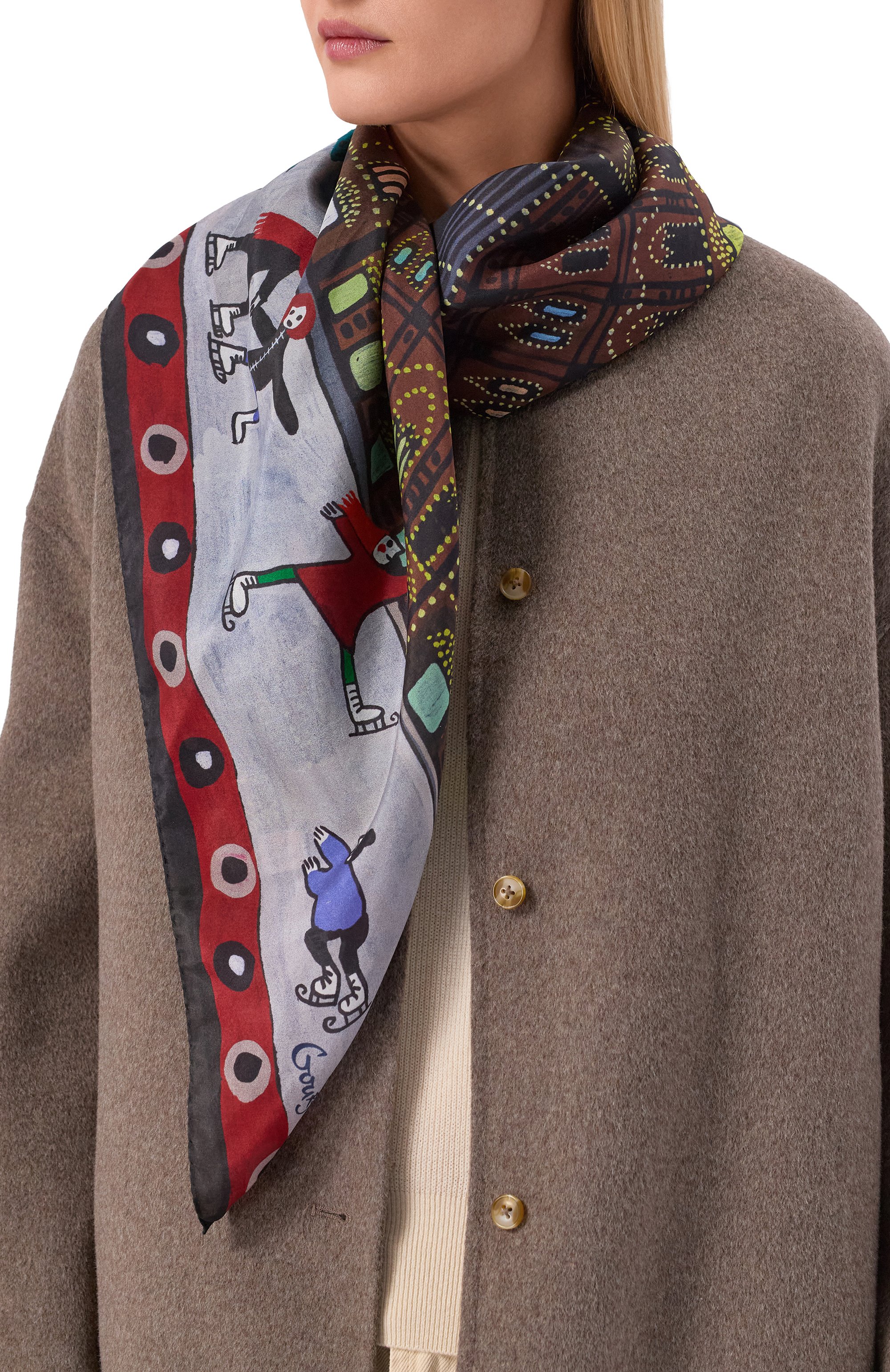 Шелковая шаль красная площадь GOURJI, арт. 91138637/3151108, фото 2