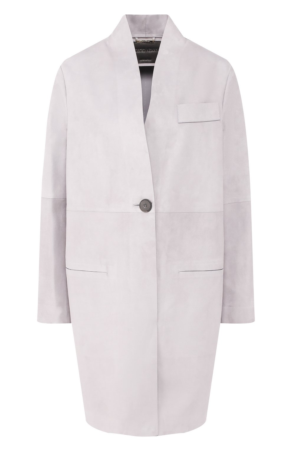 Кожаное пальто GIORGIO ARMANI сиреневого цвета по цене 595000 руб., арт. 2AL05P/2AP13, фото 1 Кожаное пальто GIORGIO ARMANI, арт. 2AL05P/2AP13, фото 1