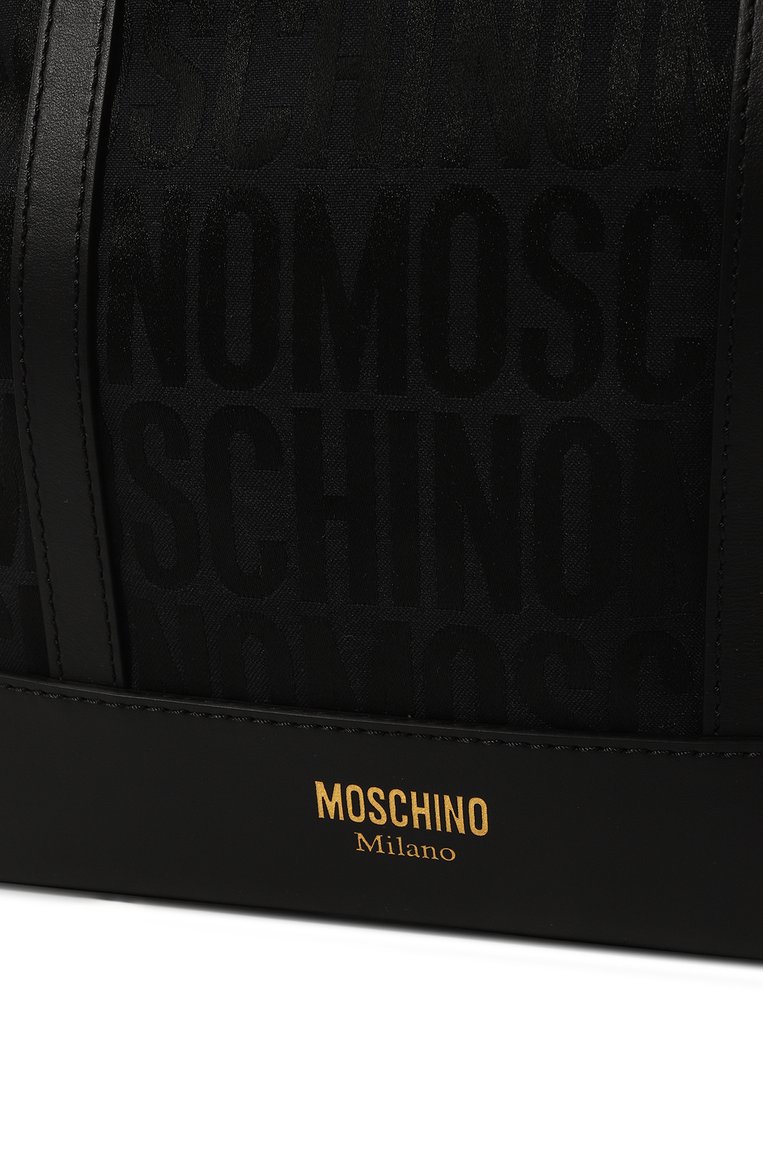 Женский сумка-тоут MOSCHINO черного цвета, арт. A7408/8268 | Фото 3 (Сумки-технические: Сумки-шопперы; Материал сплава: Проставлено; Ремень/цепочка: На ремешке; Материал: Текстиль; Драгоценные камни: Проставлено; Размер: small)