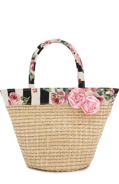Соломенная сумка с текстильной отделкой DOLCE & GABBANA, арт. EB0104/AN481, фото 1