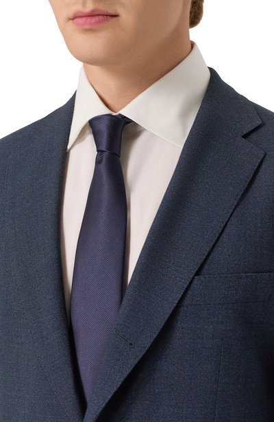 Шелковый галстук GIORGIO ARMANI темно-синего цвета по цене 22500 руб., арт. 360054/3R901, фото 2 Шелковый галстук GIORGIO ARMANI, арт. 360054/3R901, фото 2