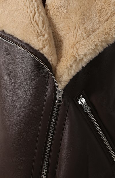 Дубленка с косой молнией ACNE STUDIOS коричневого цвета по цене 279000 руб., арт. 1AQ173, фото 5 Дубленка с косой молнией ACNE STUDIOS, арт. 1AQ173, фото 5