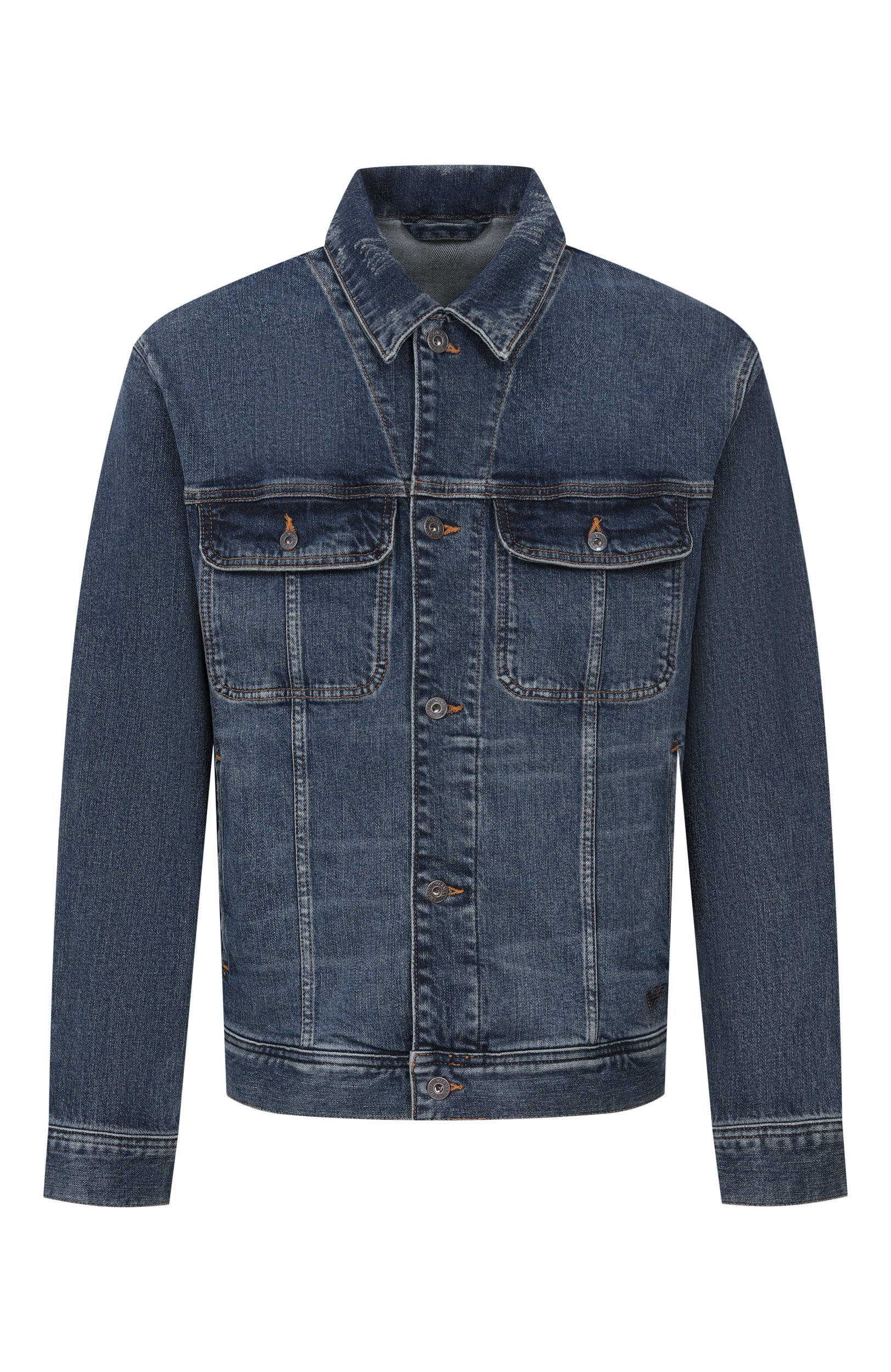Джинсовая куртка EMPORIO ARMANI синего цвета по цене 61350 руб., арт. EM006496/AF27566, фото 1 Джинсовая куртка EMPORIO ARMANI, арт. EM006496/AF27566, фото 1