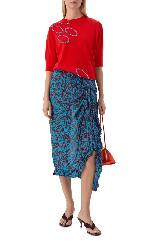 Шерстяной пуловер Dries Van Noten 011202/3700 Красный  011202/3700 Фото 2