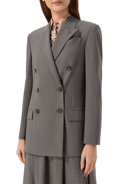 Шерстяной жакет BRUNELLO CUCINELLI серого цвета по цене 382500 руб., арт. M0W077038P, фото 3 Шерстяной жакет BRUNELLO CUCINELLI, арт. M0W077038P, фото 3