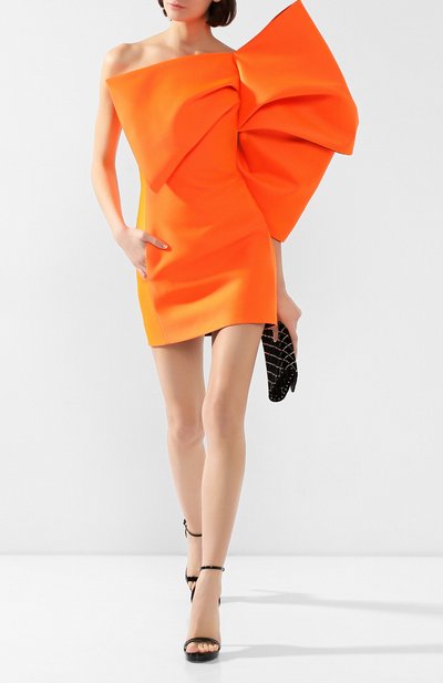 Платье SAINT LAURENT оранжевого цвета по цене 545500 руб., арт. 589793/Y786V, фото 2 Платье SAINT LAURENT, арт. 589793/Y786V, фото 2