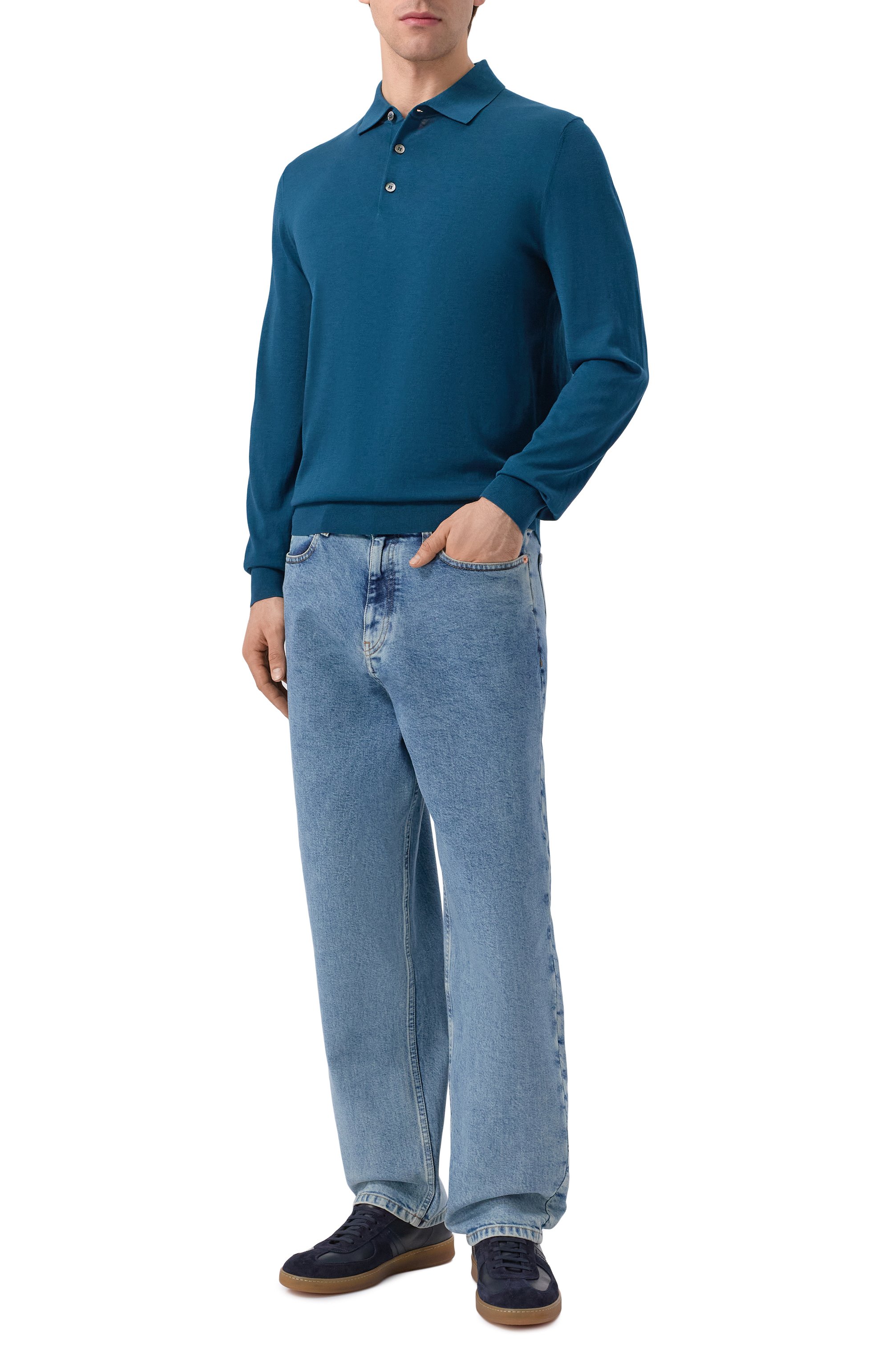 Поло из шелка и хлопка 12 STOREEZ, арт. 136310, фото 2