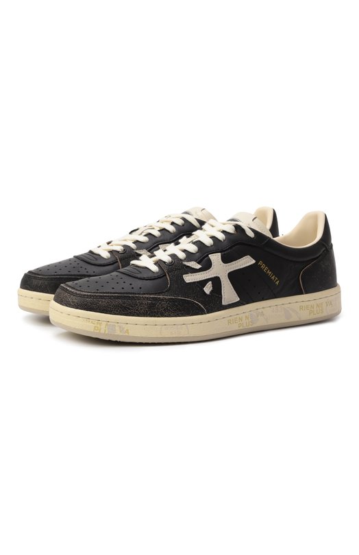 Кожаные кеды Bskt Clay Premiata BSKTCLAY Чёрный BSKTCLAY