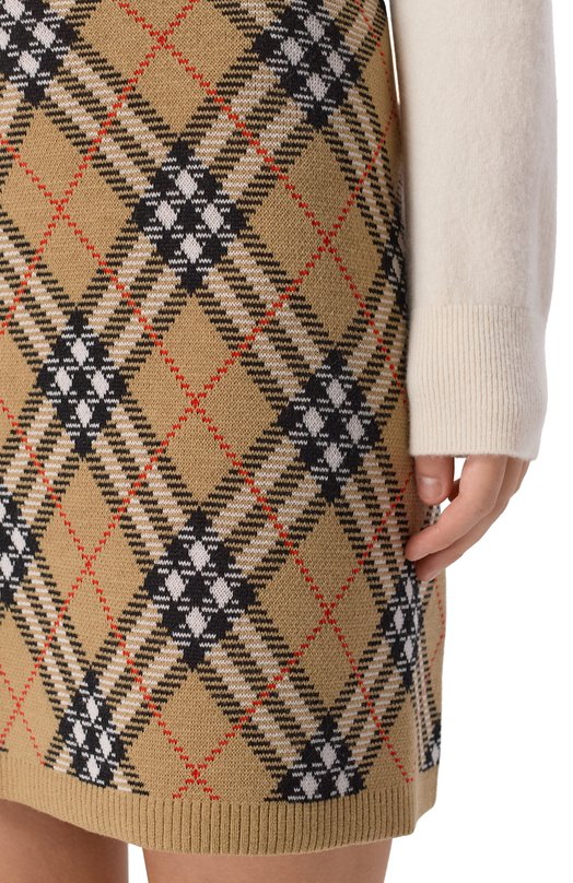 Шерстяная юбка Burberry 8112172 Бежевый  8112172 Фото 5