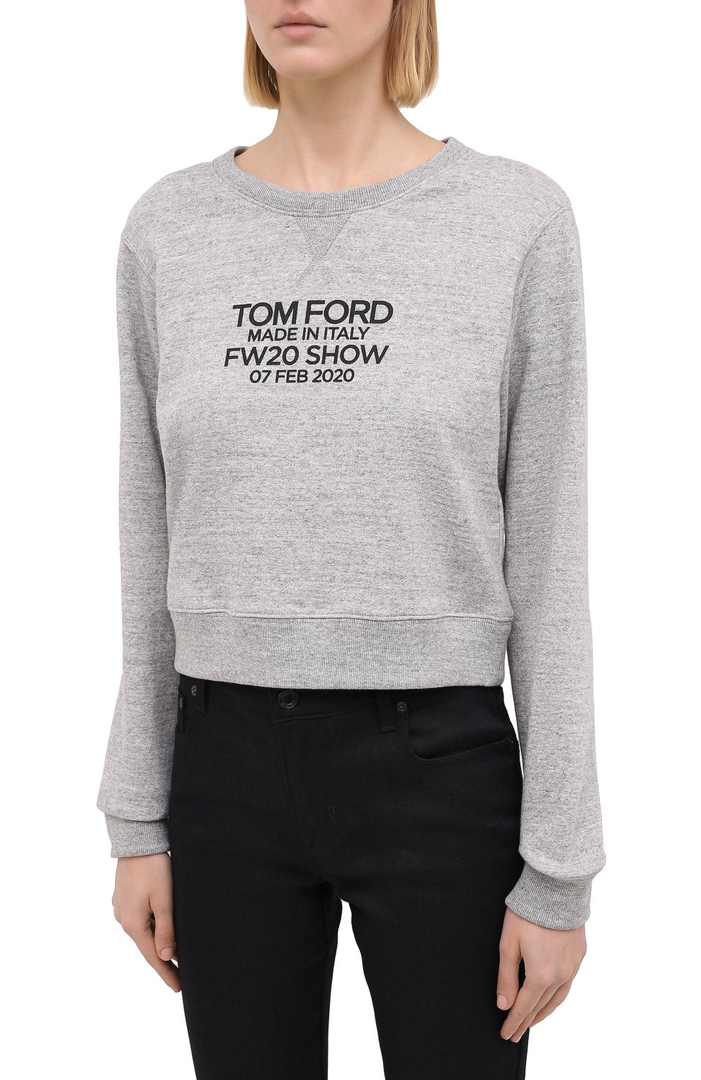 Хлопковый свитшот TOM FORD серого цвета по цене 105500 руб., арт. FLJ007-FAX769, фото 3 Хлопковый свитшот TOM FORD, арт. FLJ007-FAX769, фото 3