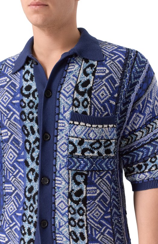 Хлопковая рубашка Laneus S6LAMAKS059 Синий  S6LAMAKS059 Фото 5