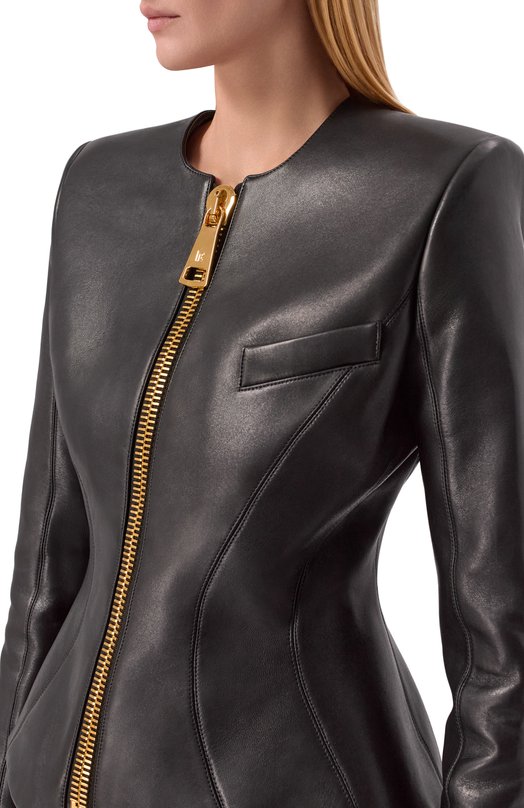 Кожаная куртка Balmain FF0SK691/LC62 Чёрный  FF0SK691/LC62 Фото 5