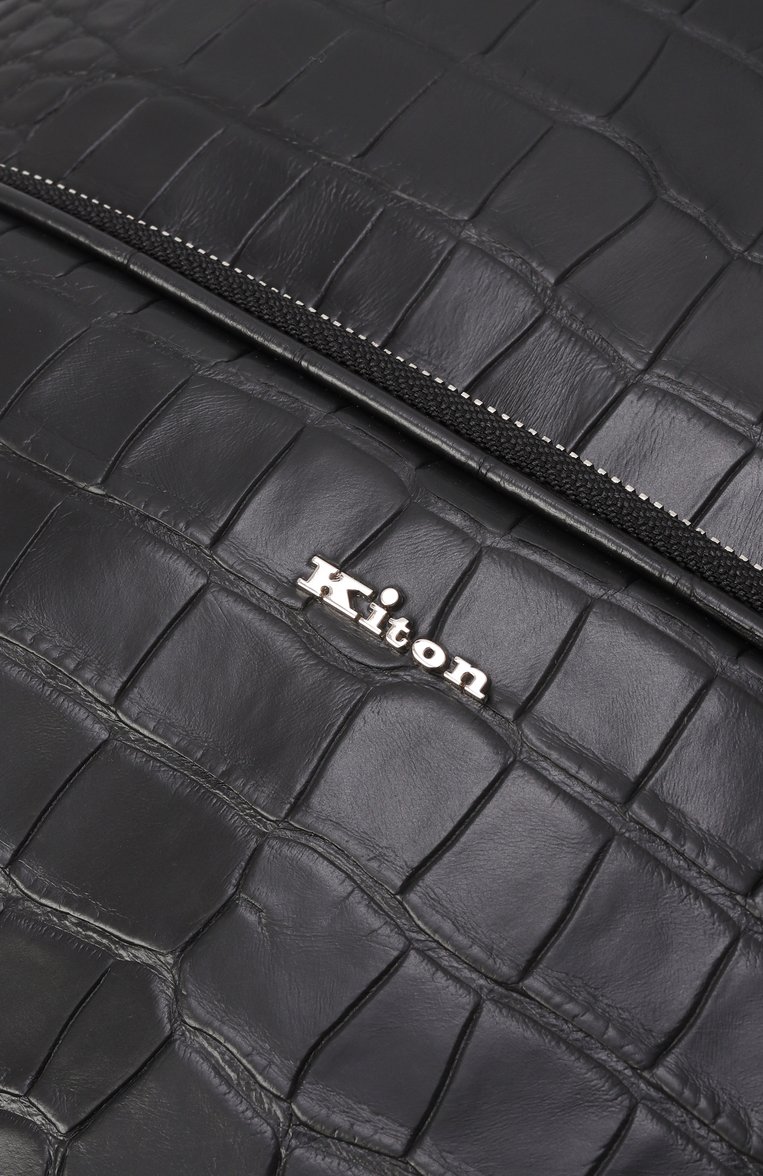 Мужской рюкзак из кожи аллигатора KITON черного цвета, арт. UBA0008N0106801003 | Фото 3 (Размер: large; Материал: Экзотическая кожа; Сумки-технические: Рюкзаки - большие; Стили: Классический)
