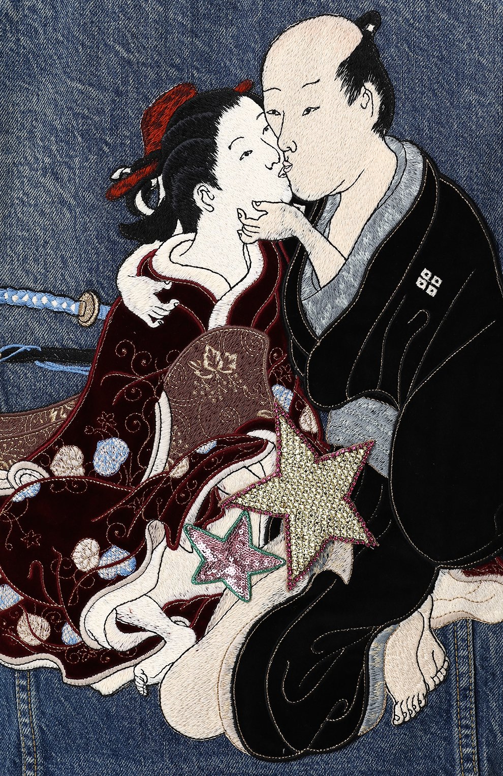 Джинсовая куртка с потертостями и принтом на спине GUCCI, арт. 502750/XR949, фото 5