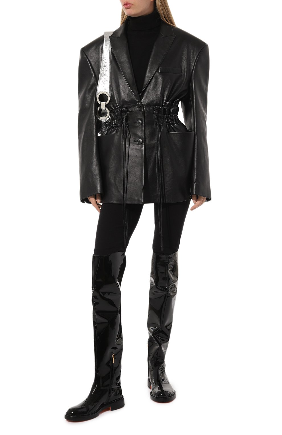 Кожаные ботфорты SANTONI, арт. WSAL70563BJ2TSQ9, фото 2