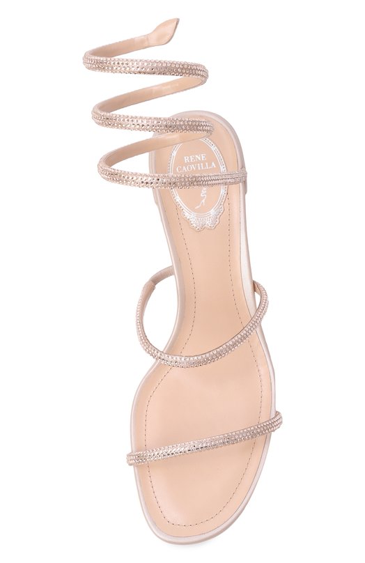 Текстильные босоножки Cleo 40 Rene Caovilla C12798-040/RN01 Бежевый  C12798-040/RN01 Фото 6