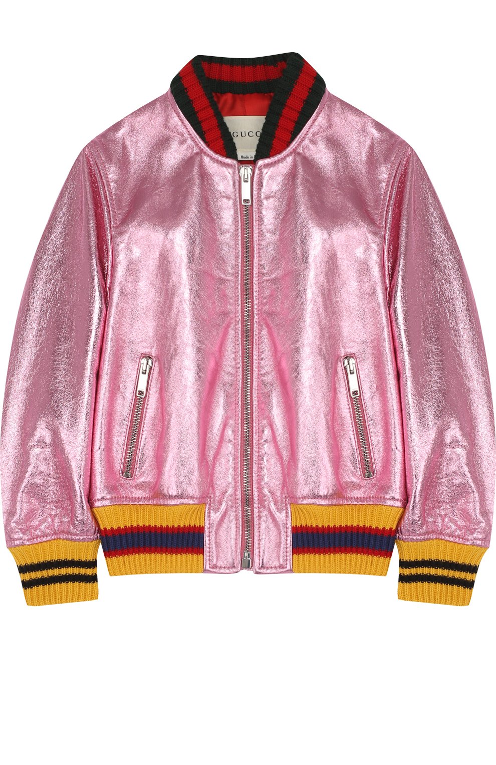 Куртка-бомбер из металлизированной кожи GUCCI, арт. 477954/XG449, фото 1