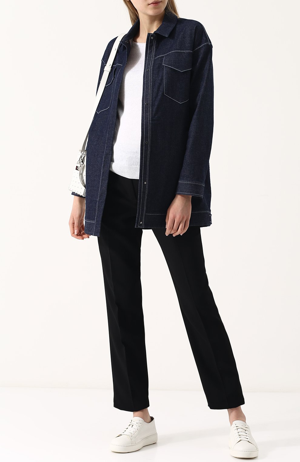 Джинсовая куртка свободного кроя с контрастной прострочкой LORO PIANA, арт. FAI1458, фото 2