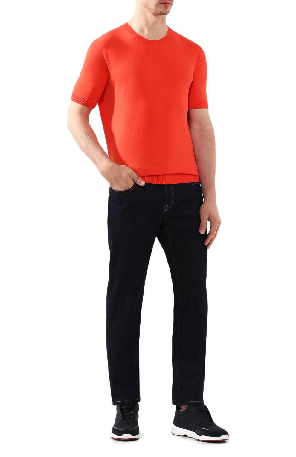 Хлопковый джемпер BRIONI красного цвета по цене 55450 руб., арт. UMR00L/08K01, фото 2 Хлопковый джемпер BRIONI, арт. UMR00L/08K01, фото 2