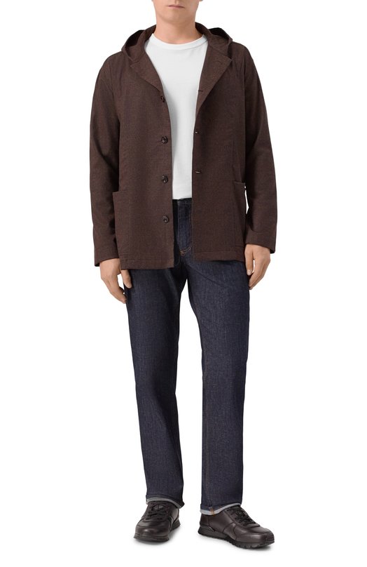 Шерстяная рубашка Kiton UMCLUCAK0124G07 Коричневый  UMCLUCAK0124G07 Фото 2