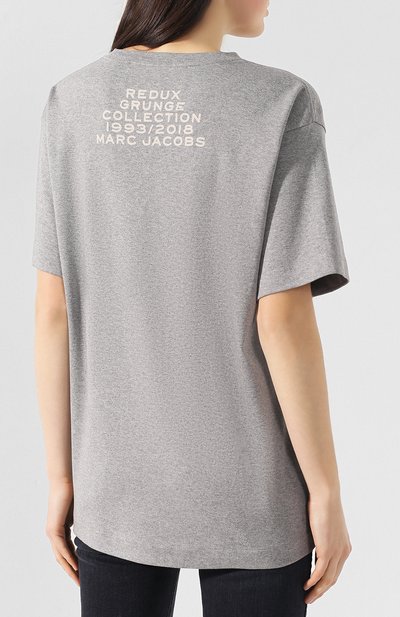 Хлопковая футболка MARC JACOBS (THE) серого цвета по цене 11050 руб., арт. M4007848, фото 4 Хлопковая футболка MARC JACOBS (THE), арт. M4007848, фото 4