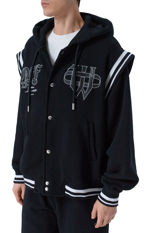 Хлопковая толстовка Off-White 0MEK003F25FLE001 Чёрный  0MEK003F25FLE001 Фото 3