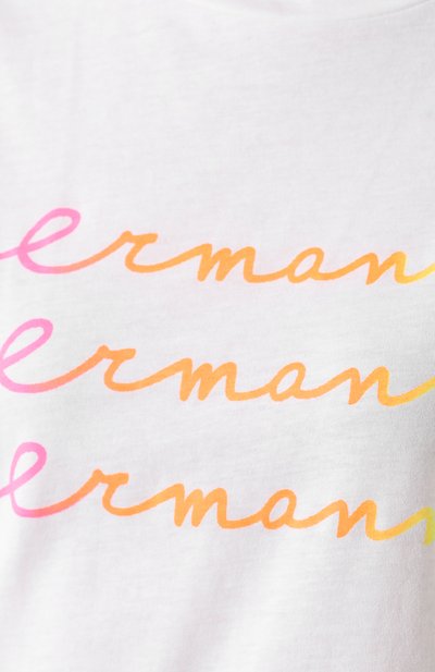 Хлопковая футболка ERMANNO ERMANNO SCERVINO белого цвета по цене 13400 руб., арт. 46T TS27 JC0, фото 5 Хлопковая футболка ERMANNO ERMANNO SCERVINO, арт. 46T TS27 JC0, фото 5