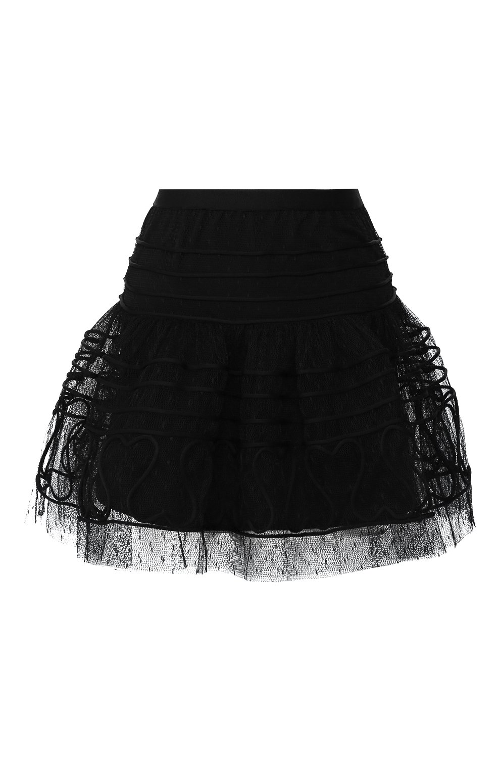 Мини-юбка REDVALENTINO черного цвета по цене 47500 руб., арт. SR3RA00I/4CR, фото 1 Мини-юбка REDVALENTINO, арт. SR3RA00I/4CR, фото 1