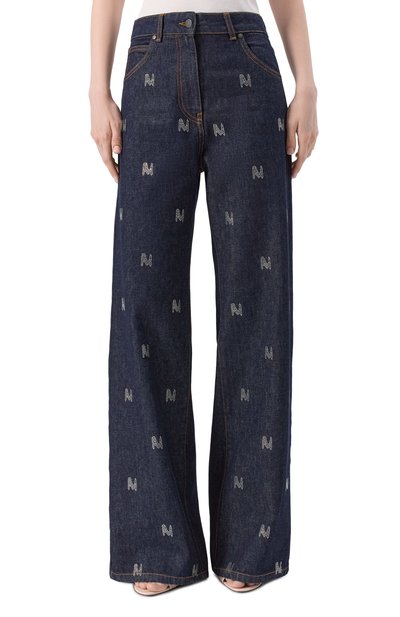 Джинсы с отделкой стразами MSGM синего цвета по цене 52400 руб., арт. 3941MDP240X/257756, фото 3 Джинсы с отделкой стразами MSGM, арт. 3941MDP240X/257756, фото 3