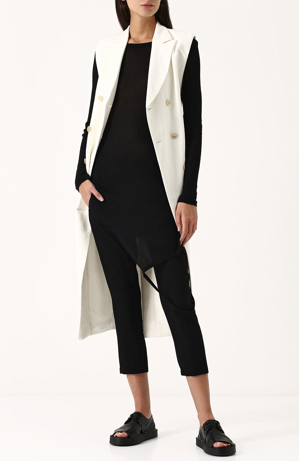 Укороченные шерстяные брюки ANN DEMEULEMEESTER, арт. 1801-1412-P-170-099, фото 2