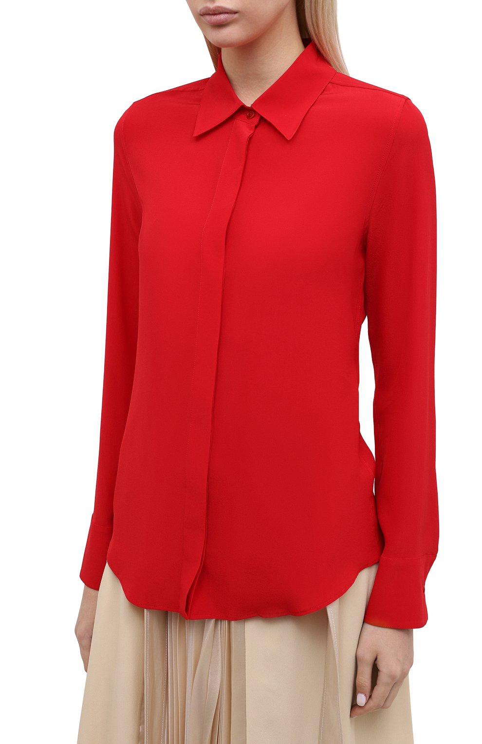 Шелковая рубашка STELLA MCCARTNEY красного цвета по цене 59950 руб., арт. 606912/SY206, фото 3 Шелковая рубашка STELLA MCCARTNEY, арт. 606912/SY206, фото 3
