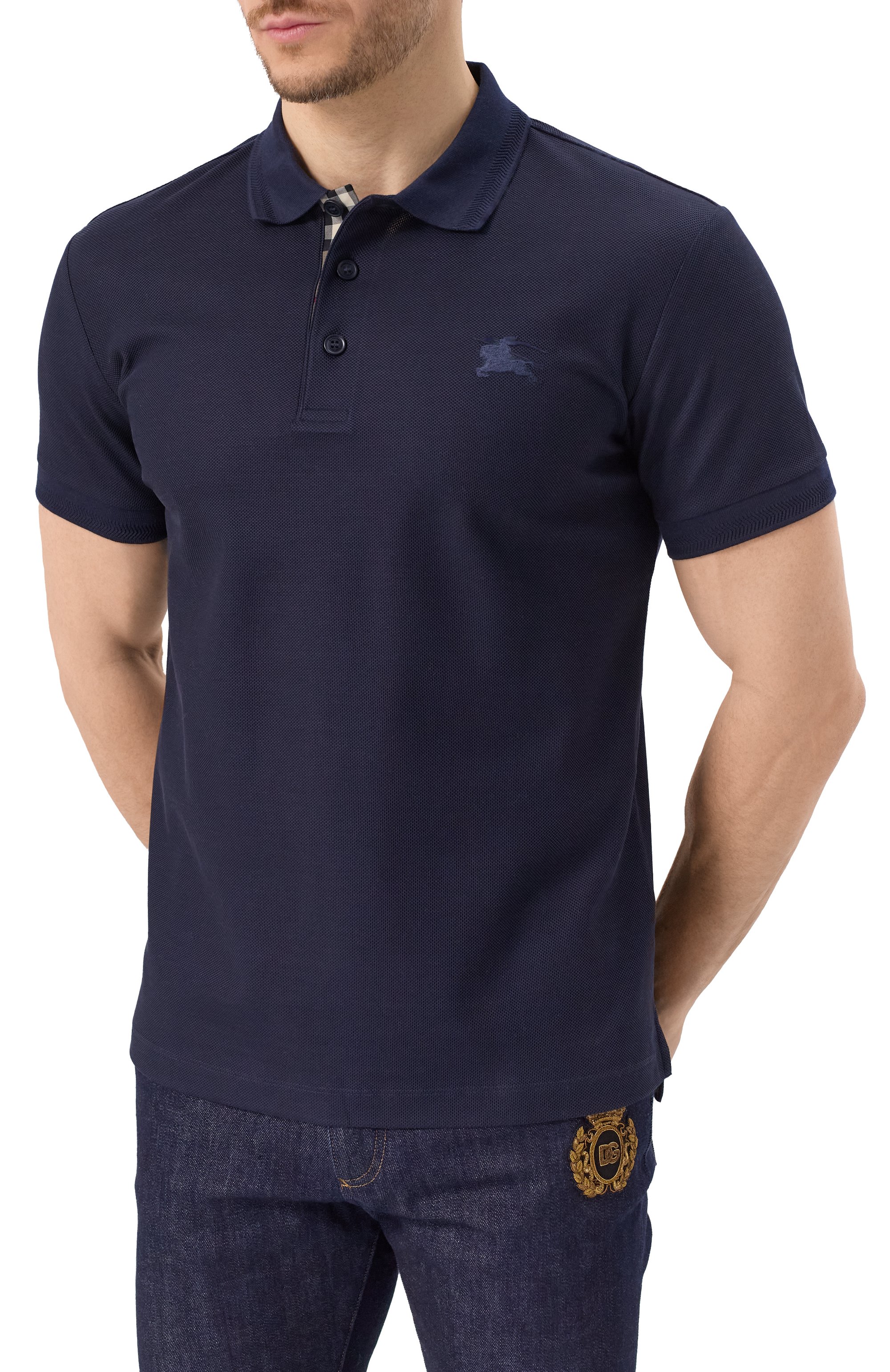 Хлопковое поло BURBERRY, арт. 8099165, фото 3