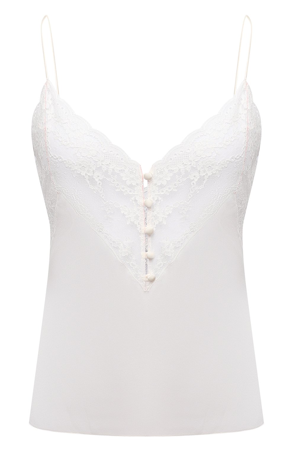 Шелковый топ SAINT LAURENT белого цвета по цене 115500 руб., арт. 648880/Y7B20, фото 1 Шелковый топ SAINT LAURENT, арт. 648880/Y7B20, фото 1