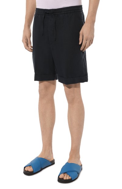 Льняные шорты CANALI темно-синего цвета по цене 52250 руб., арт. 95606/SG02985, фото 3 Льняные шорты CANALI, арт. 95606/SG02985, фото 3