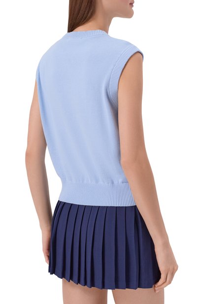 Хлопковый жилет SPORTY AND RICH голубого цвета по цене 20750 руб., арт. WS09975326BL143, фото 4 Хлопковый жилет SPORTY AND RICH, арт. WS09975326BL143, фото 4