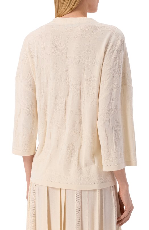 Кардиган из шелка и вискозы Freeage S26.CR117.6079.101 Кремовый  S26.CR117.6079.101 Фото 4