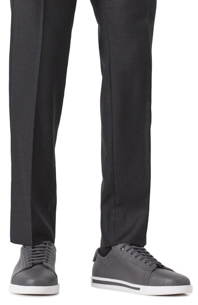 Кожаные кеды STEFANO RICCI серого цвета по цене 130000 руб., арт. UV33_G6586/VD, фото 3 Кожаные кеды STEFANO RICCI, арт. UV33_G6586/VD, фото 3