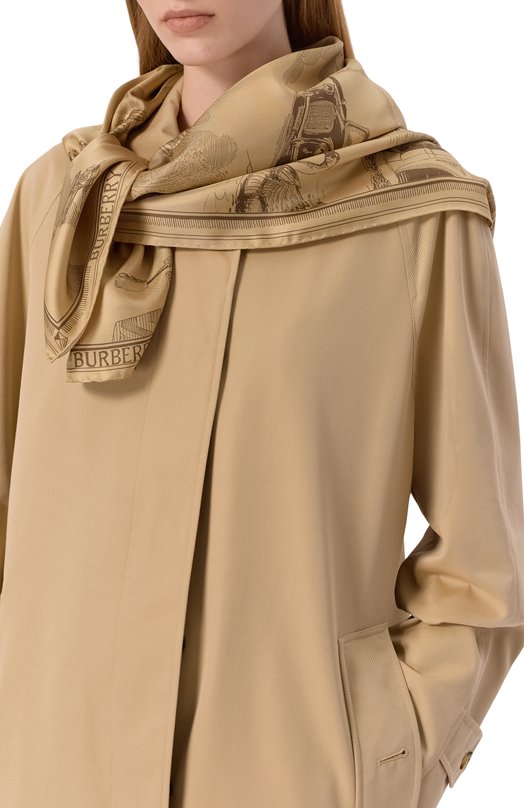 Шелковый платок Burberry 8112984 Бежевый  8112984 Фото 2