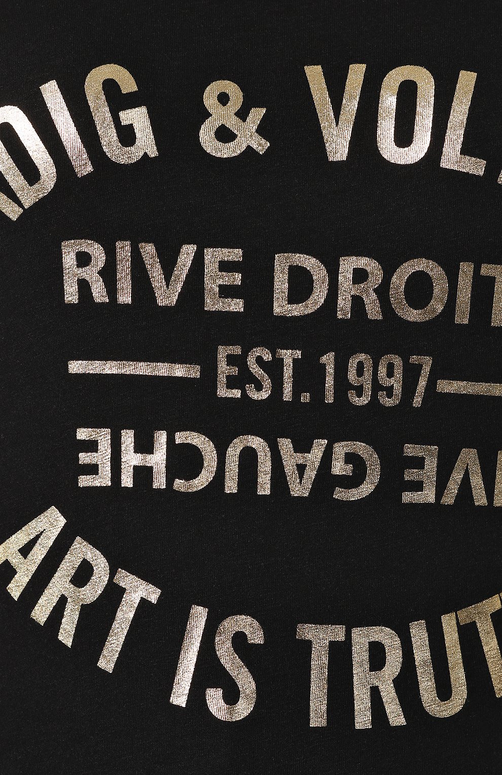 Футболка из смеси хлопка и вискозы ZADIG AND VOLTAIRE черного цвета по цене 7525 руб., арт. SHTS1828F, фото 5 Футболка из смеси хлопка и вискозы ZADIG AND VOLTAIRE, арт. SHTS1828F, фото 5