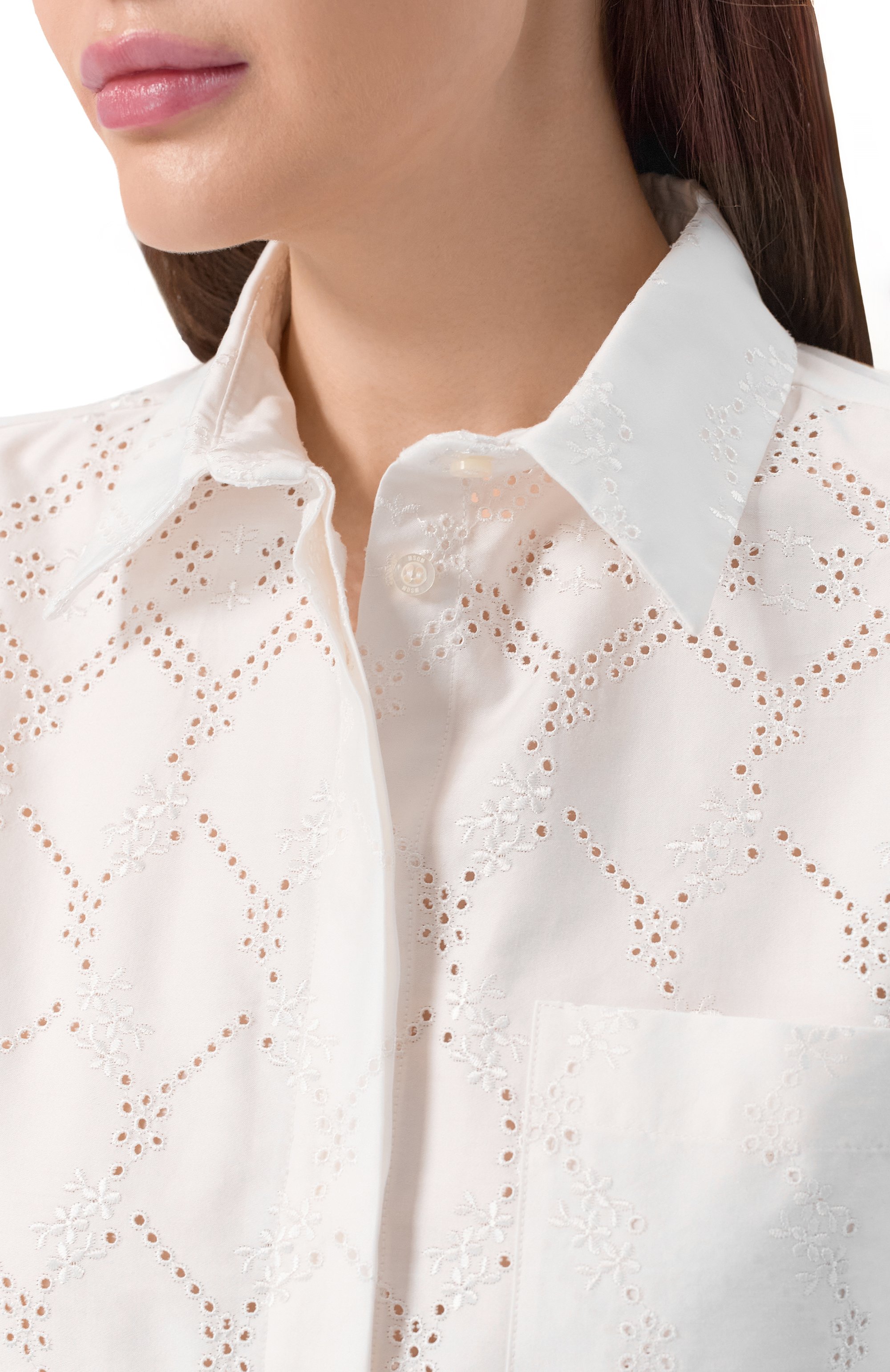 Хлопковая рубашка MSGM белого цвета по цене 38850 руб., арт. 4041MDE16/267122, фото 5 Хлопковая рубашка MSGM, арт. 4041MDE16/267122, фото 5