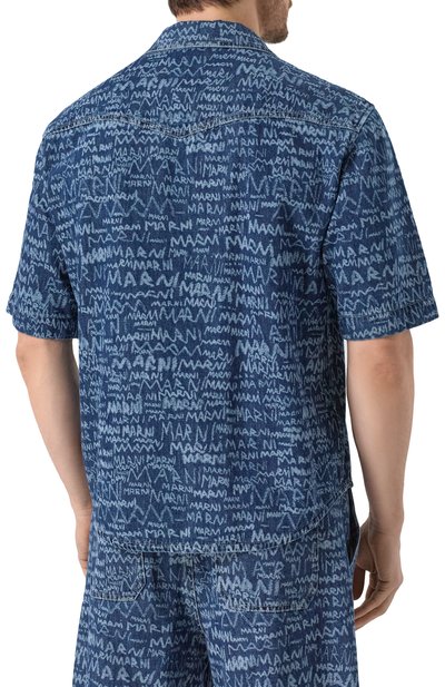 Джинсовая рубашка MARNI синего цвета по цене 87550 руб., арт. CUJU0024A0/USCX38, фото 4 Джинсовая рубашка MARNI, арт. CUJU0024A0/USCX38, фото 4