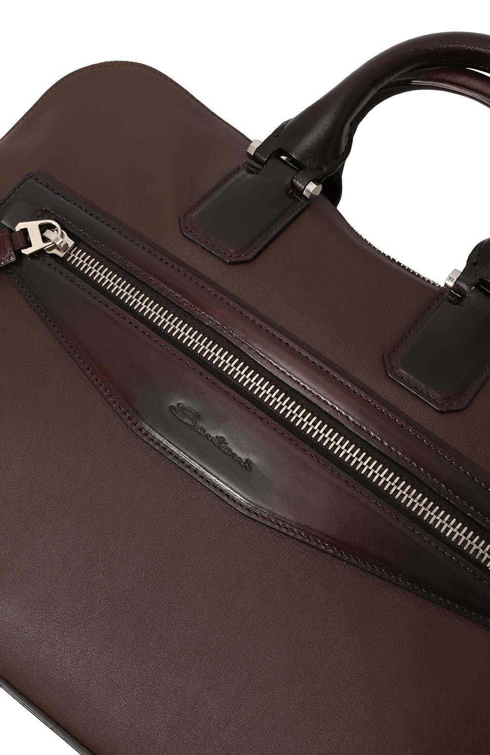 Портфель SANTONI темно-коричневого цвета по цене 196500 руб., арт. UIBBA2279LI-ASP9N01, фото 3 Портфель SANTONI, арт. UIBBA2279LI-ASP9N01, фото 3