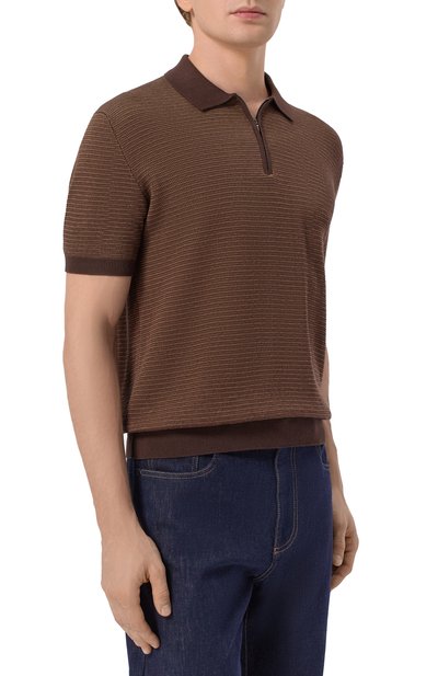Хлопковое поло CORNELIANI коричневого цвета по цене 71650 руб., арт. 27M564/2725119, фото 3 Хлопковое поло CORNELIANI, арт. 27M564/2725119, фото 3