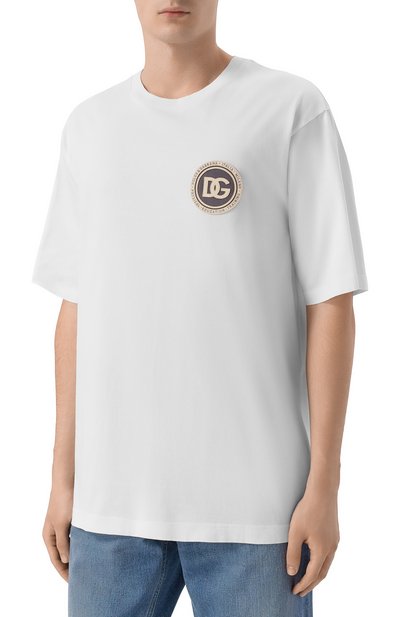 Хлопковая футболка DOLCE & GABBANA белого цвета по цене 59250 руб., арт. G8PN9Z/G7PZF, фото 3 Хлопковая футболка DOLCE & GABBANA, арт. G8PN9Z/G7PZF, фото 3