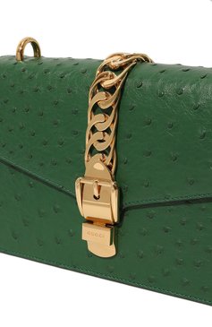 Сумка sylvie small из кожи страуса GUCCI, арт. 524405 GZPBG, фото 3